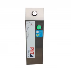 Visualisierung von energiesparender Schaumreinigung mit dem PHT GREEN Button